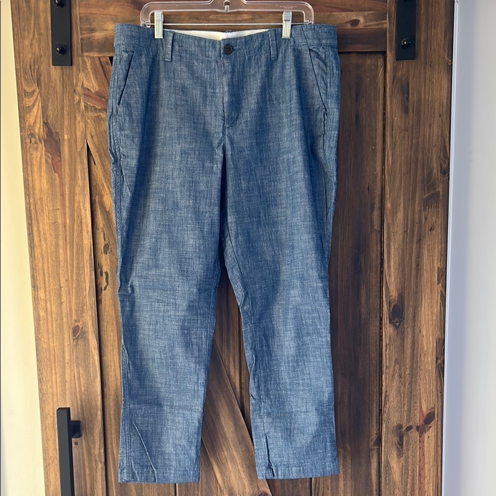 EUC GAP Girlfriend Chino Blue Chambray Pants